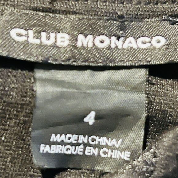 Club Monaco Black Lace Overlay Fitted Pencil Dress Work Party - Size 4 - Picture 6 of 7